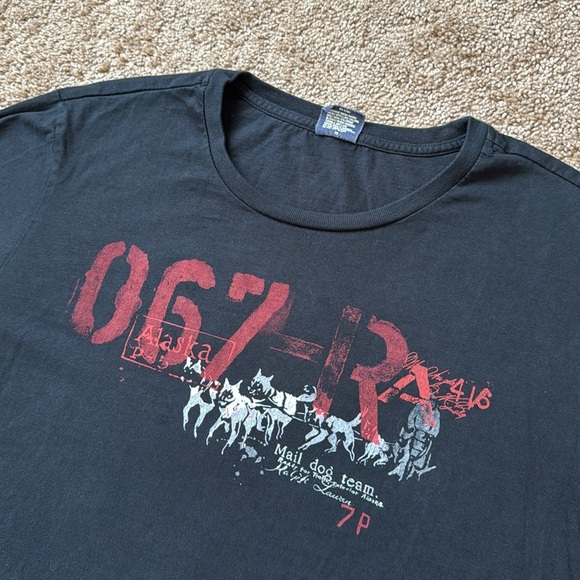 Polo Ralph Lauren Black Long Sleeve Graphic Tee Alaska Mail Dog Team Logo Print - Picture 2 of 8